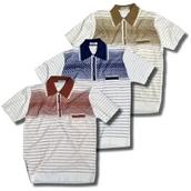 View Item New Old Stock 60's Retro Knit Diamond Stripe Polo Shirt